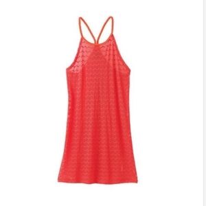 Prana Women's Orange Page Sleeveless Crochet Swimsuit Cover-Up Dress Size M